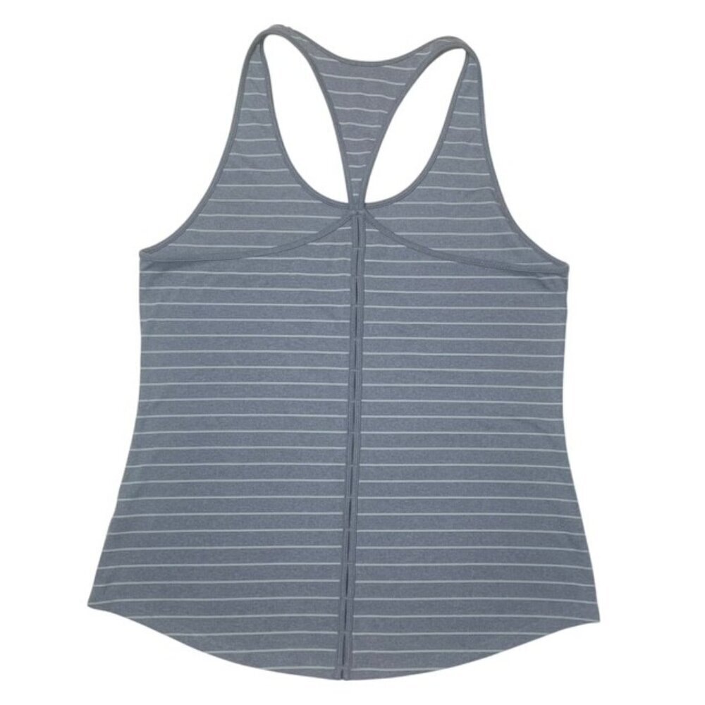 ATHLETA Gray Striped Inversion Racerback Tank Top - Size Medium - Picture 3 of 8